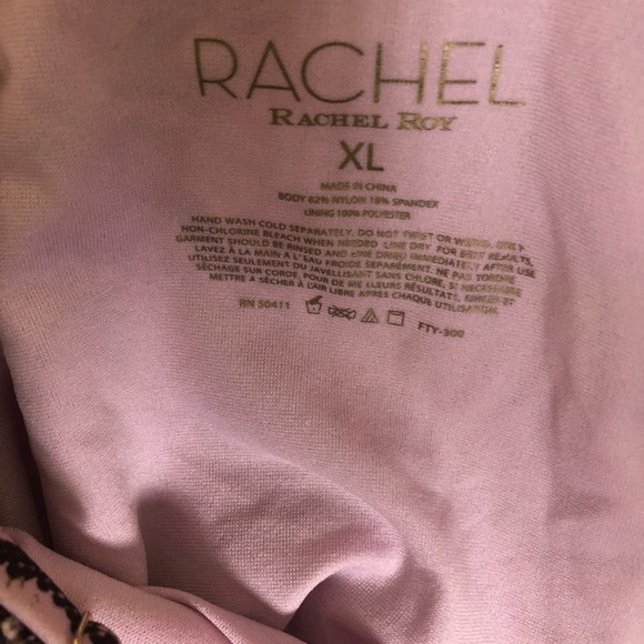 NWT Rachel by Rachel Roy Pink Python Printed Side Laced One-Piece Swimsuit XL - Picture 10 of 12